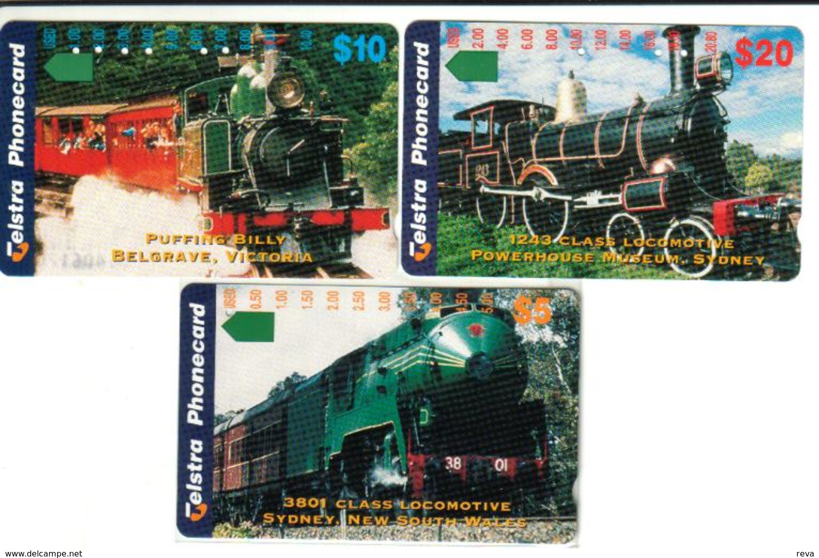 AUSTRALIA $2 ,5,10 & 20 STEAM TRAINS 1500 ONLY !! TAMURA CAT CODE: AUS-527-30 MINT IN FOLDER READ DESCRIPTION !! - Australie