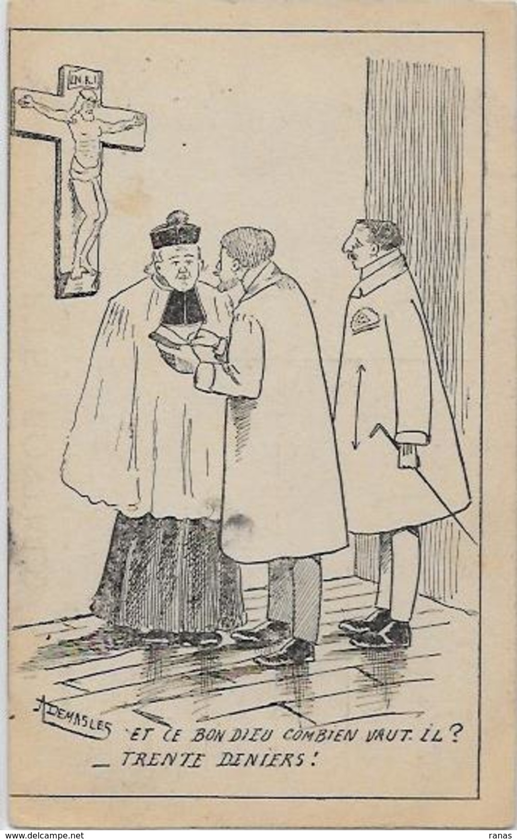 CPA Maçonnique Satirique Caricature Franc Maçon Franc Maçonnerie Masonic Circulé Séparation - Philosophie & Pensées