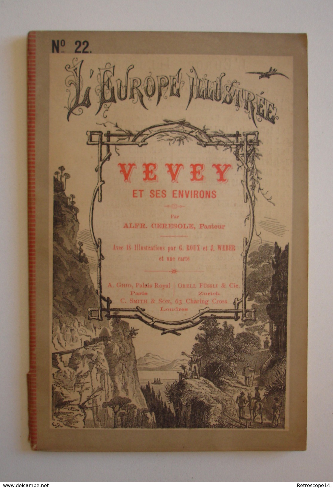 VEVEY Et Ses Environs, Guide C.1880. Fabriques Chocolat SUCHARD. 18 Gravures. Ceresole. - 1801-1900