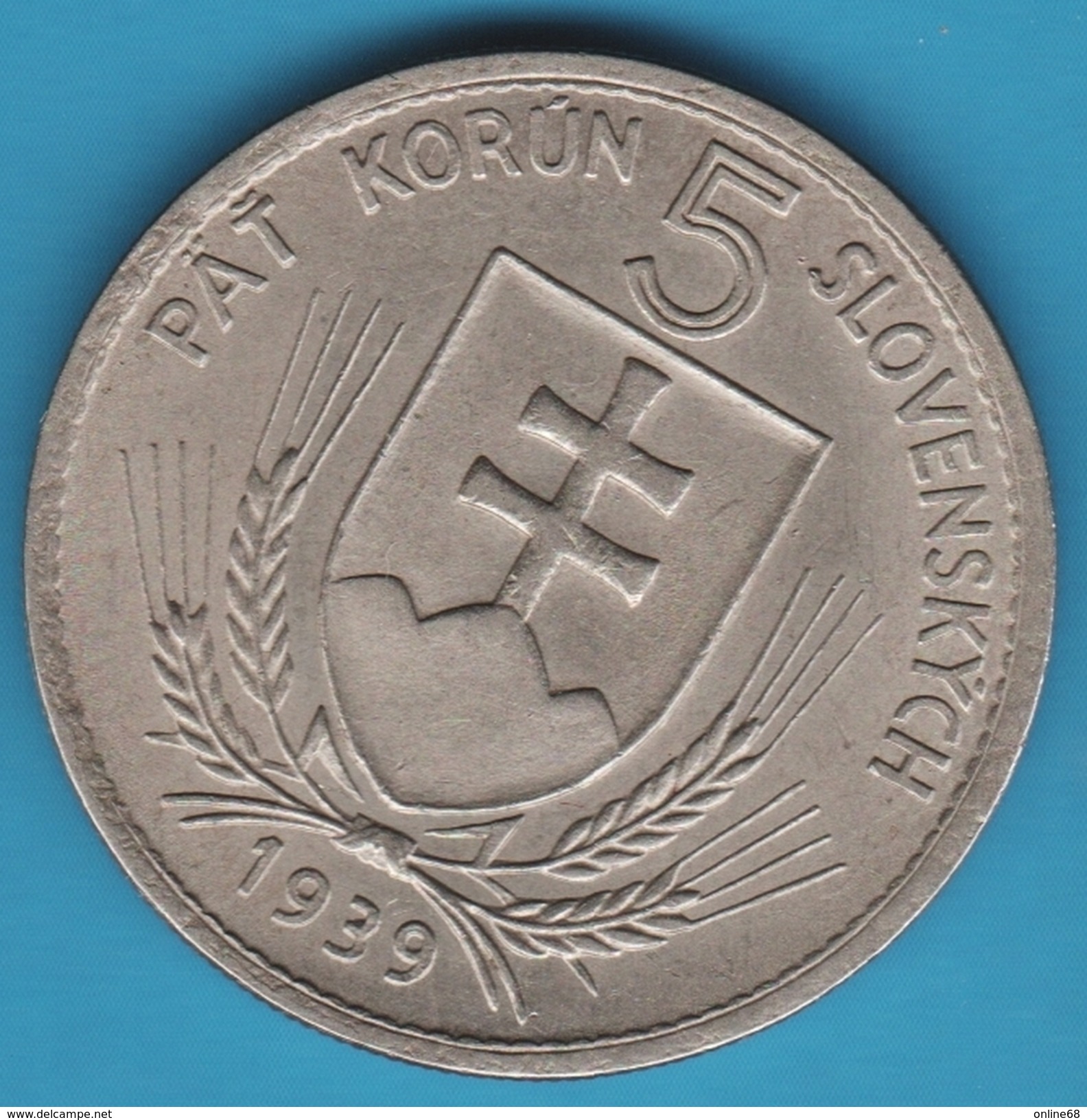 SLOVAKIA 5 KORUN 1939 SLOBODU KM# 2 - Slovaquie