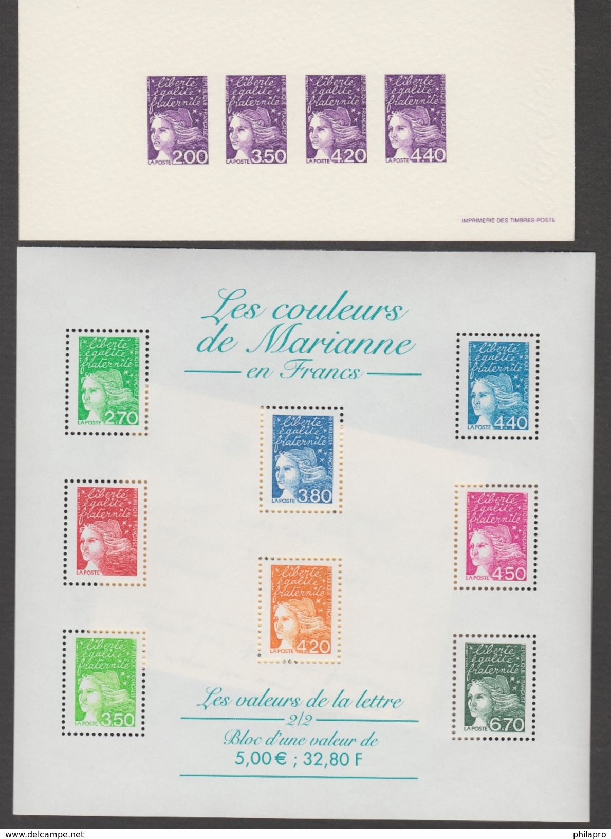 FRANCE  PROOF /EPREUVE + BLOC **  MNH Réf  F BLC T - Specimen