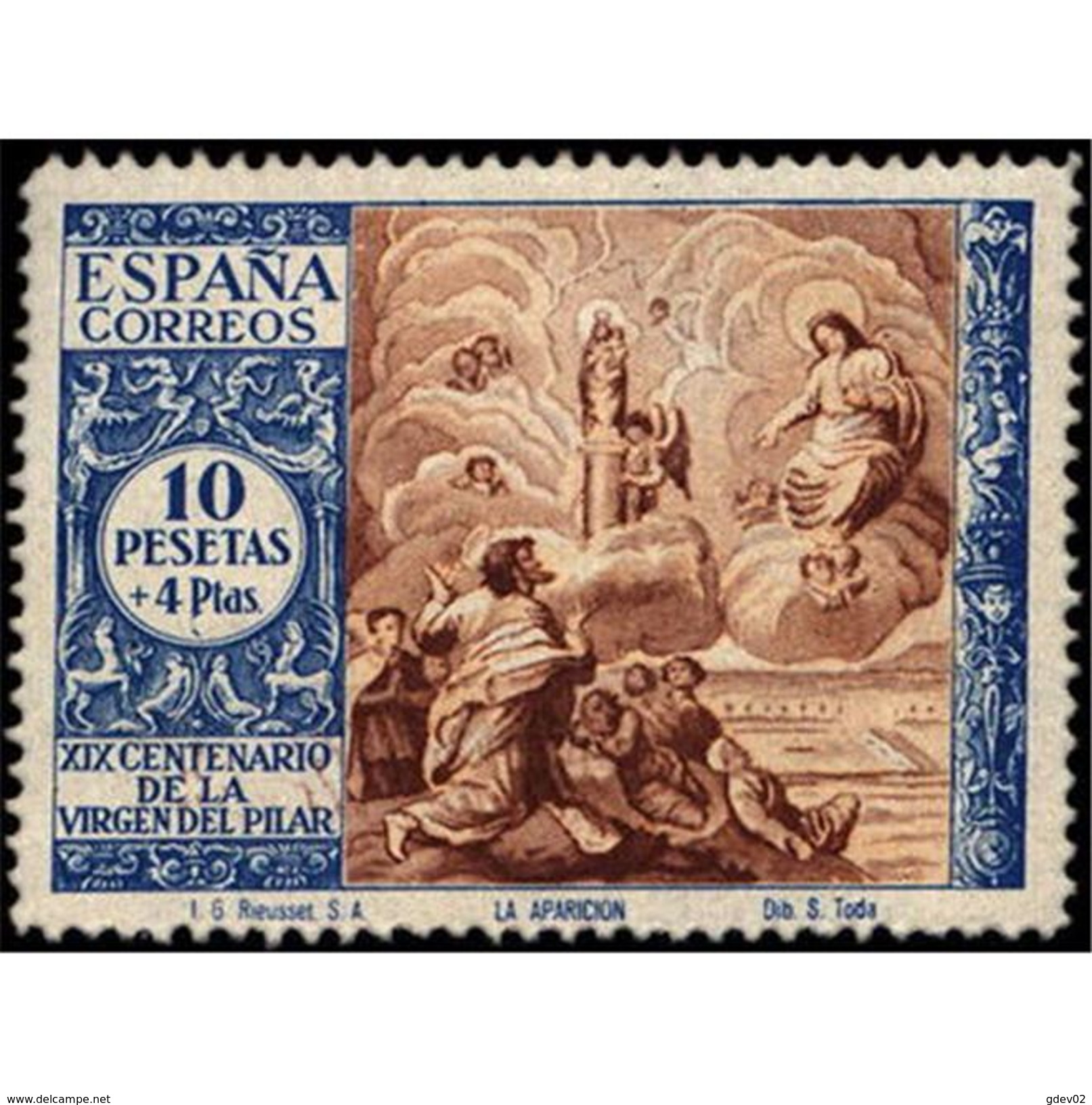 ES902STV-LTV***902STAN.Spain.Esgane .RELIGION.VENIDA DE LA VIRGEN DE EL PILAR De ZARAGOZA.1940.(Ed 902**) - Nuevos