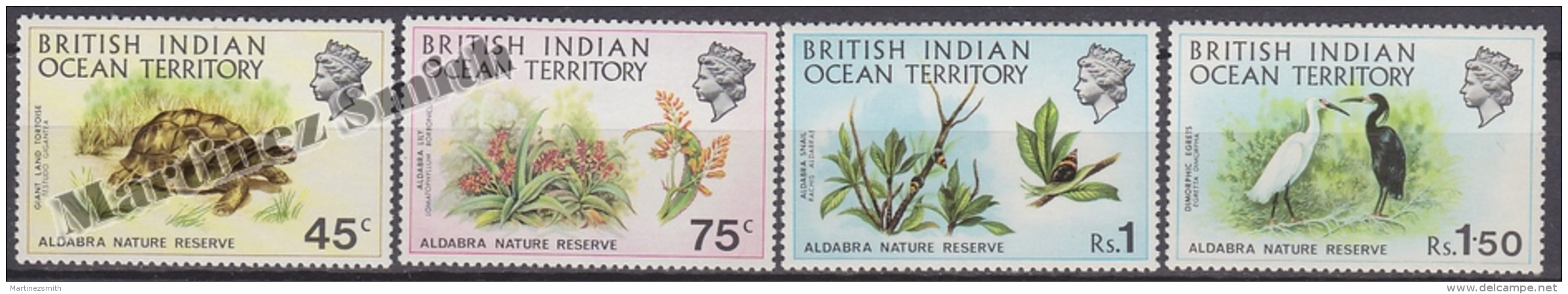 British Indian Ocean 1971 Yvert 39- 42, Aldabra Nature Reserve - MNH - Territorio Britannico Dell'Oceano Indiano