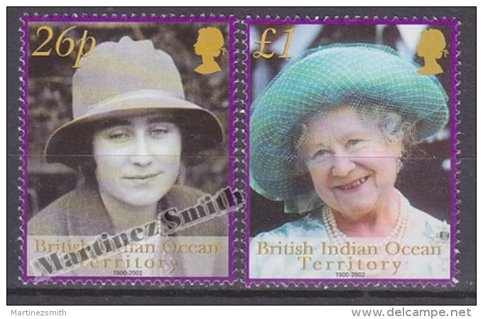 British Indian Ocean 2002 Yvert  248- 249, In Memory Of H.M. Mother Queen Elizabeth  - MNH - Britisches Territorium Im Indischen Ozean