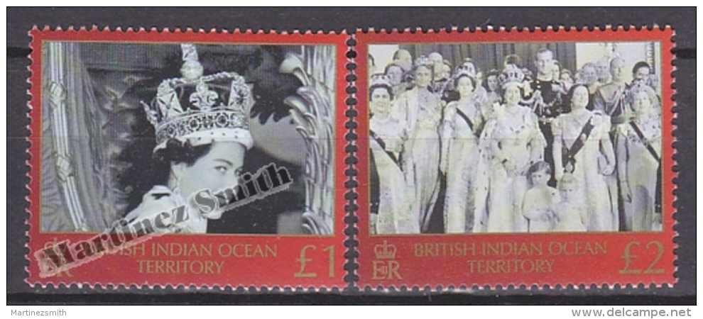 British Indian Ocean 2003 Yvert 262- 263, 50th Anniversary Of H.M. Queen Elizabeth Coronation - MNH - Britisches Territorium Im Indischen Ozean