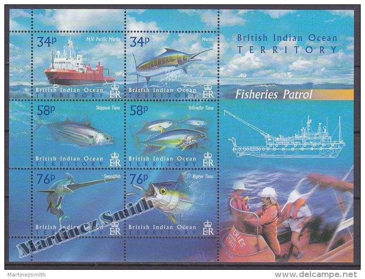 British Indian Ocean 2004 Yvert 283- 288, Fisheries Patrol, Fauna - MNH - Territorio Británico Del Océano Índico