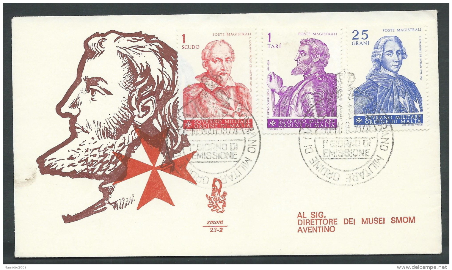 1973 SMOM FDC VENETIA 23-2 GRAN MAESTRI TIMBRO ARRIVO - F - Malte (Ordre De)