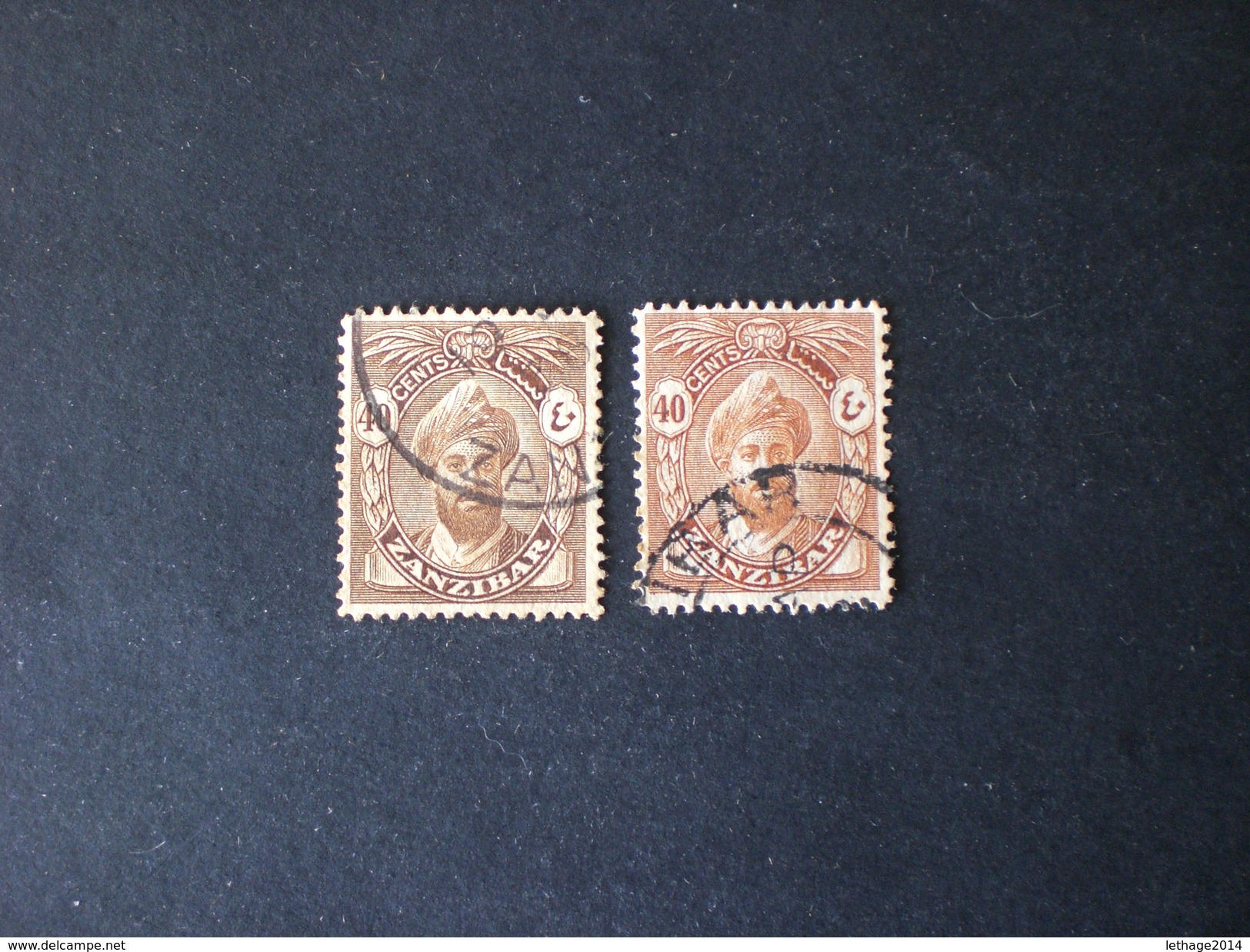 ZANZIBAR 1926 -1927 Sultan Chalifa Bin Harub - Value In "CENTS" ERROR COLOR !! ORANGE -- BROWN - Zanzibar (...-1963)