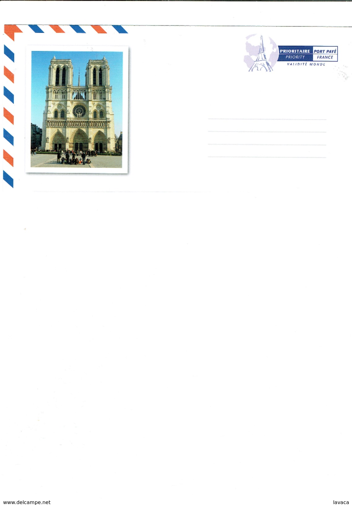 Lettre Entier Postale Neuve FRANCE / PARIS - Cathédrâle Notre Dame - Chiese E Cattedrali