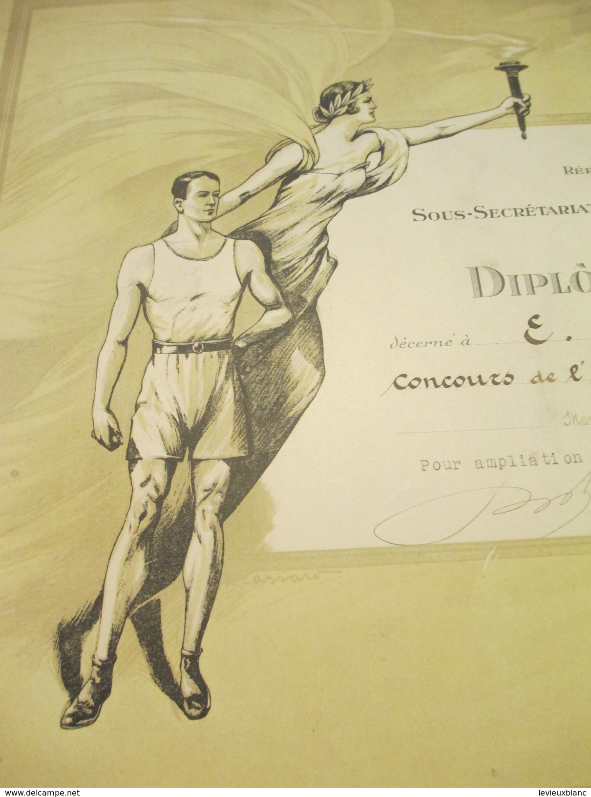 Diplôme D'Honneur/ Sous-secrétariat D'Etat De L'Education Physique/ Estafette Motocycliste/BEQUIN///1934   DIP127 - Diploma & School Reports