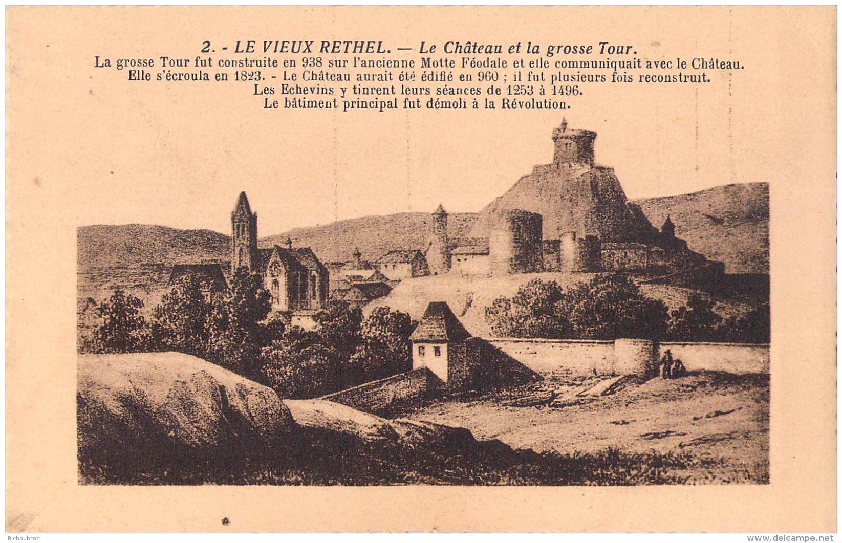 08 RARE LE VIEUX RETHEL LE CHATEAU ET LA GROSSE TOUR / 2 EDITION CATHALA HUET - Rethel