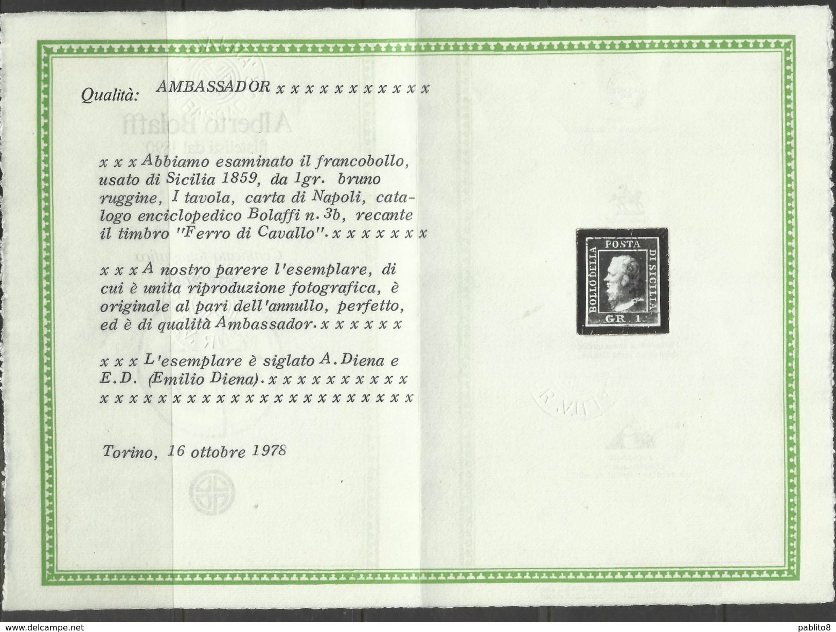 ANTICHI STATI SICILIA 1859 GRANA 1 1gr BRUNO RUGGINE USATO USED OBLITERE' - Sicilië