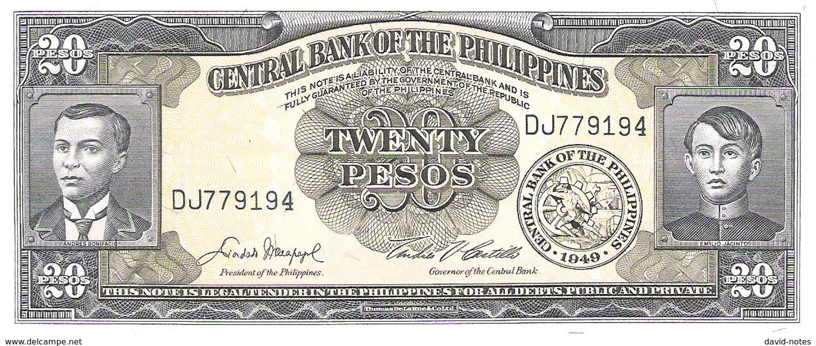 Philippines - Pick 137d - 20 Pesos 1949 - Unc - Philippines