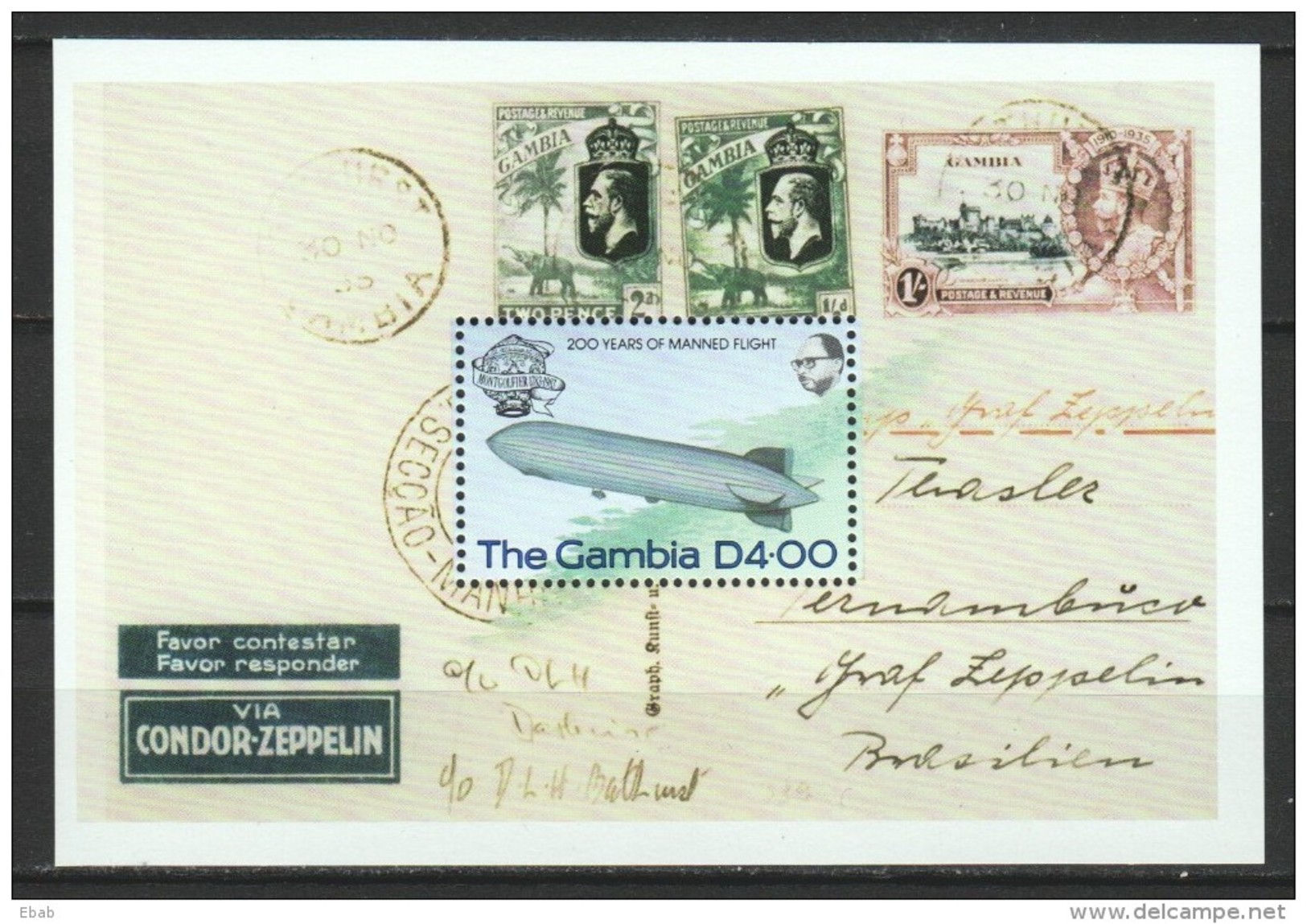 Gambia 1983 Mi 495 In Sheet  MNH - Zeppelins