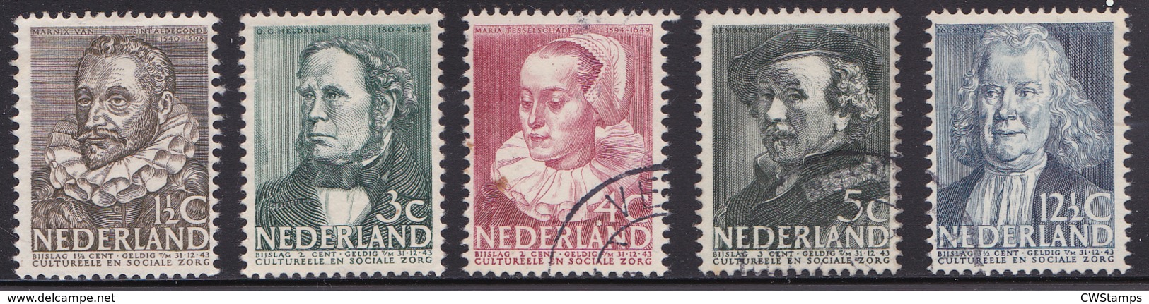 Nederland 1938 305-309 - Gebruikt