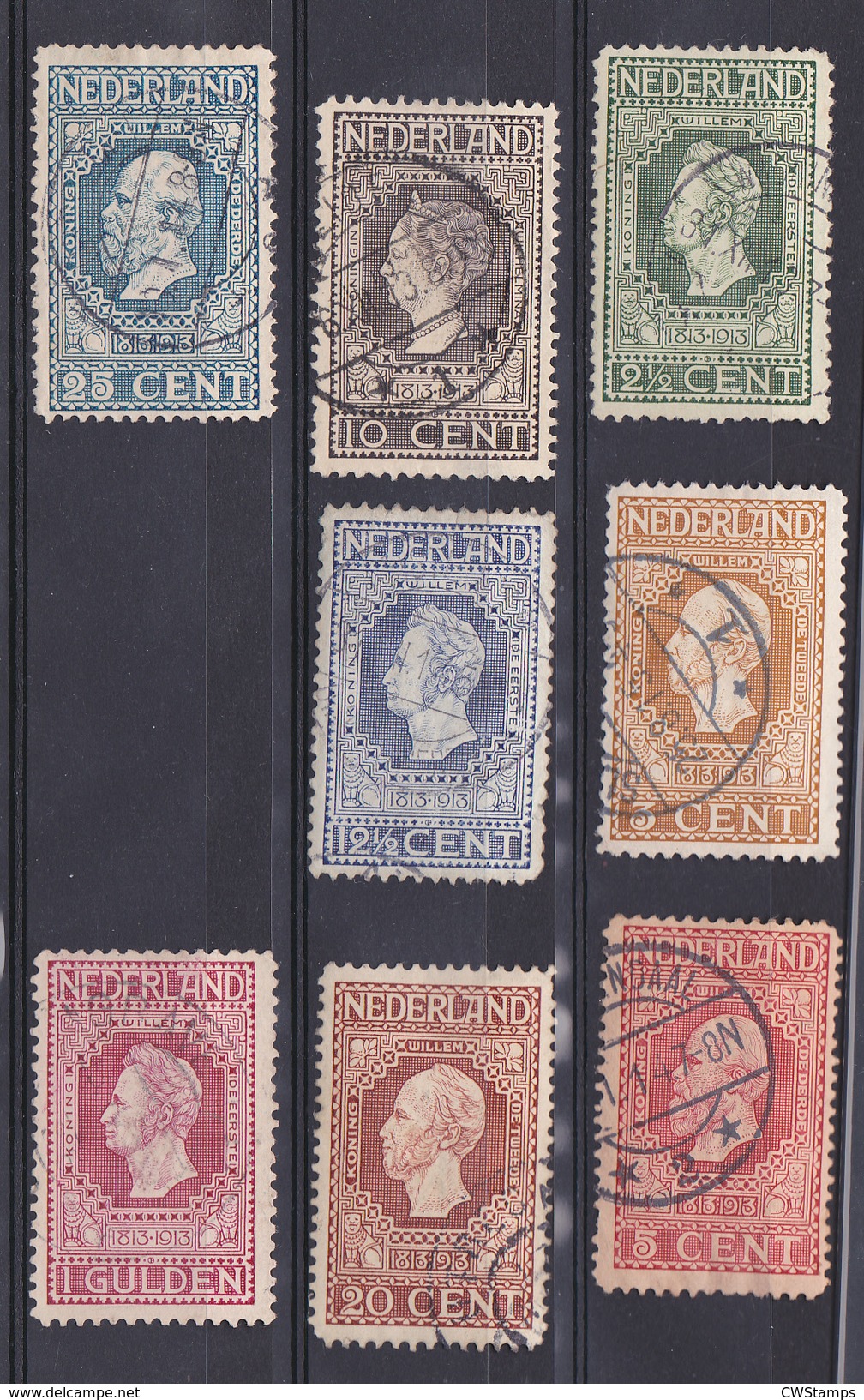 Nederland 1913 Nrs 90 Tm 96 + 98 - Used Stamps