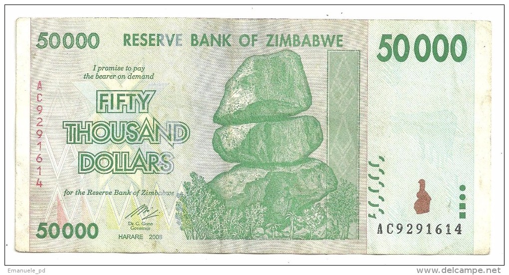 Zimbabwe 50000 Dollars 2008 - Zimbabwe