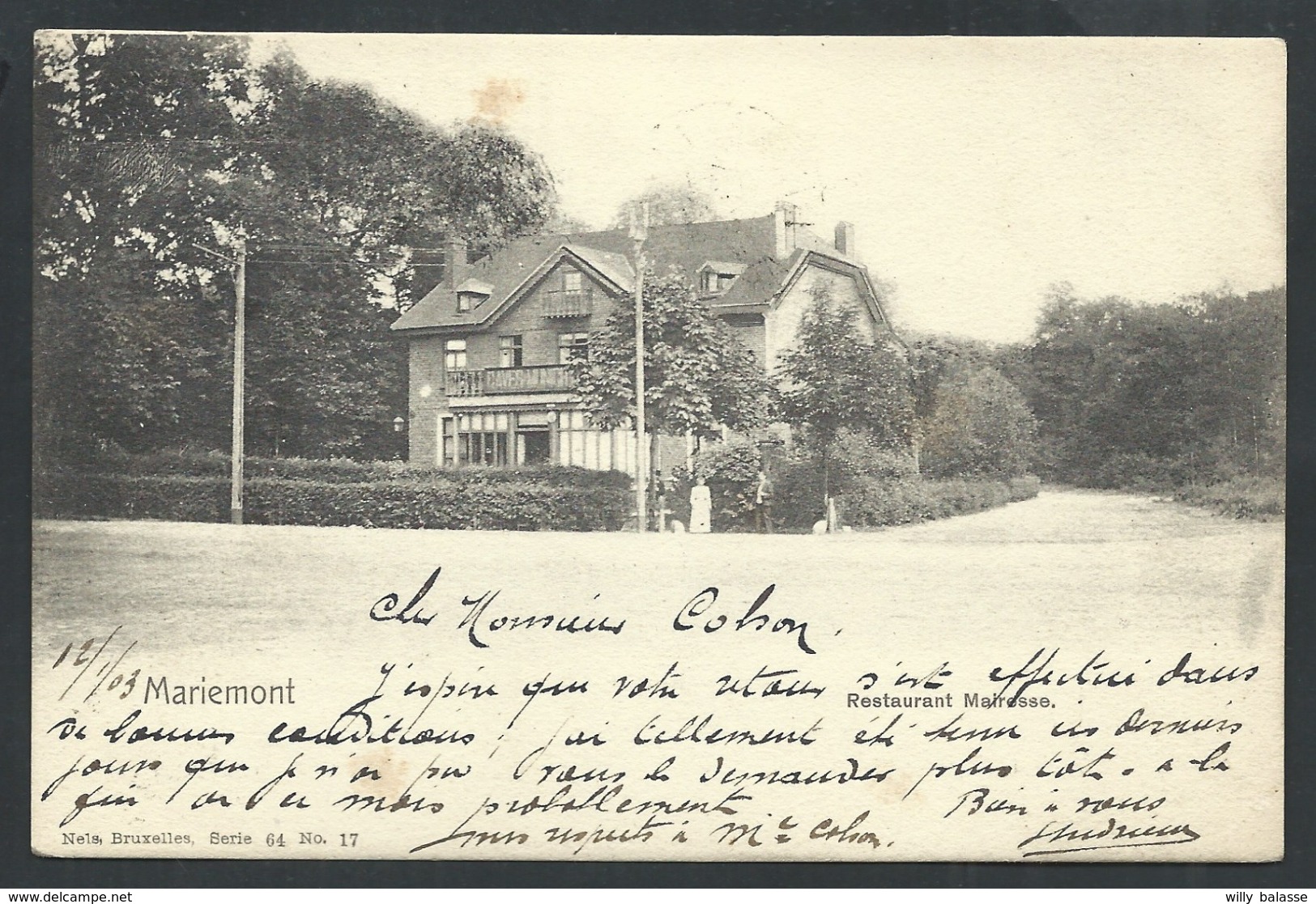 +++ CPA - MARIEMONT - Restaurant Mairesse - Nels Série 64 N° 17   // - Morlanwelz