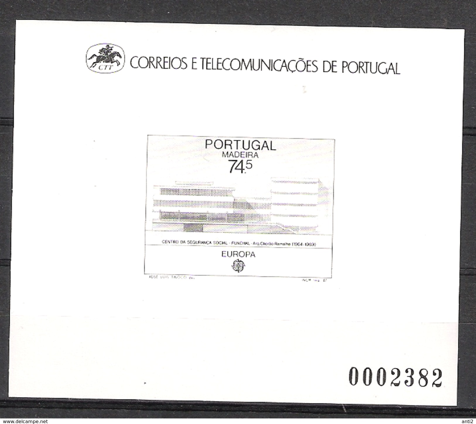 Madeira - Portugal 1987 Europa: Modern Architecture. Blackprint Of Mi  115, MNH(**) - Madeira
