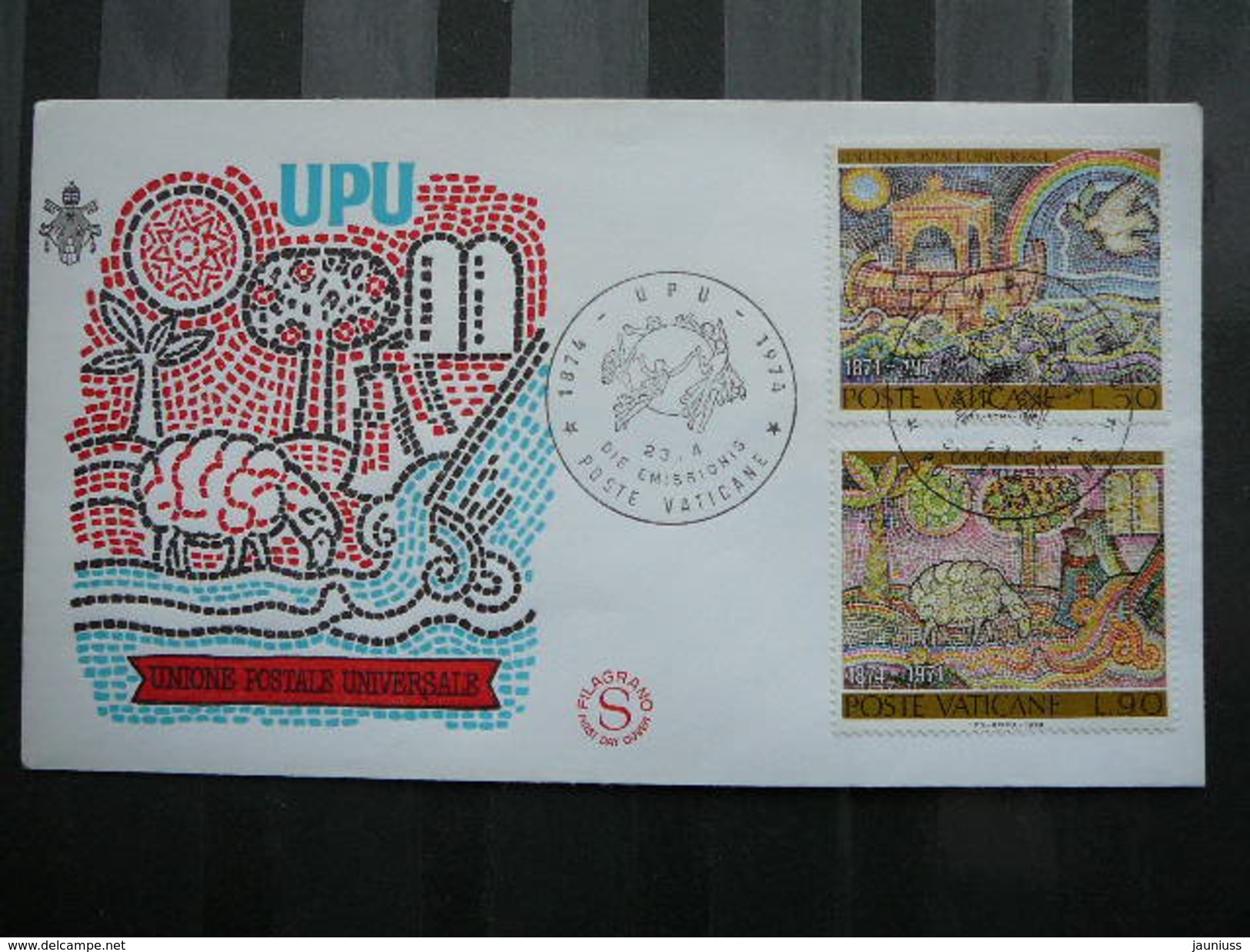 UPU Mosaics # Vatican Vatikan Vaticano FDC Cover 1974 - FDC