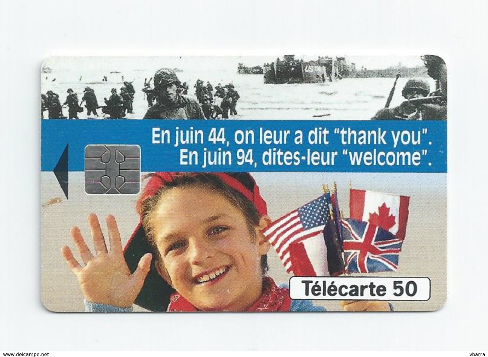 PHONE CARD Of France Telecom 50th Anniversary Of Normandy's Allied Landing In Normandy In World War II Guerre Telecarte - Cultura