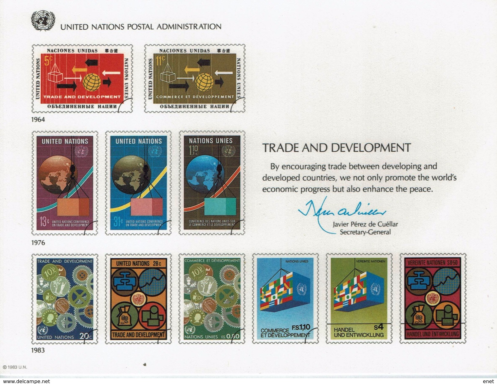 UNO VN ONU 1983 - Souvenir Erinnerungskarte Commemorative Card - Trade And Development - Other & Unclassified