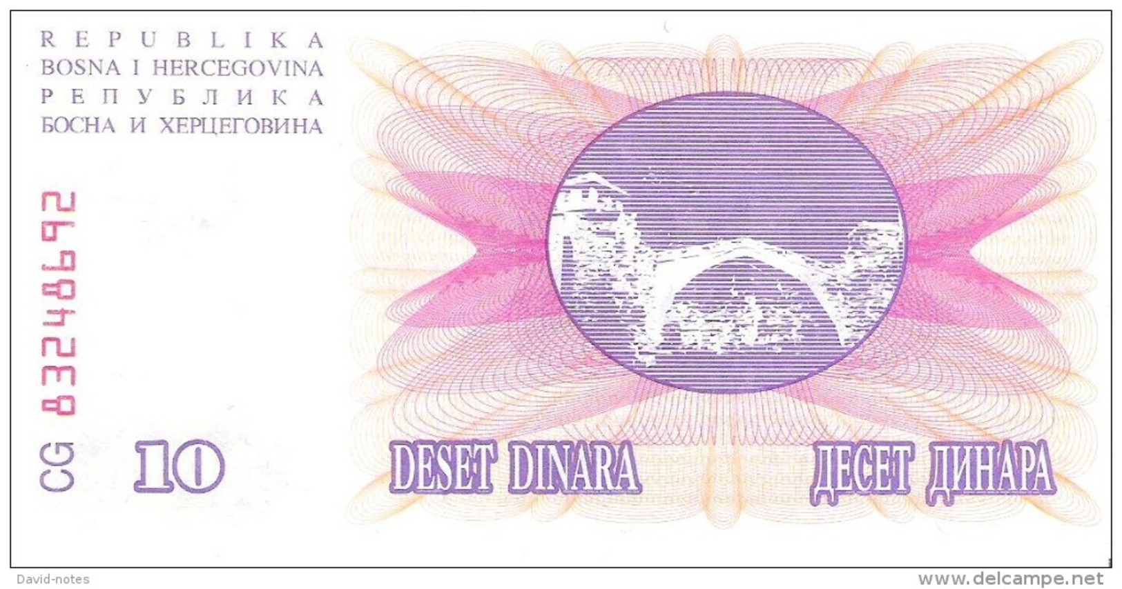 Bosnia And Herzegovina - Pick 10 - 10 Dinara 1992 - Unc - Bosnia And Herzegovina