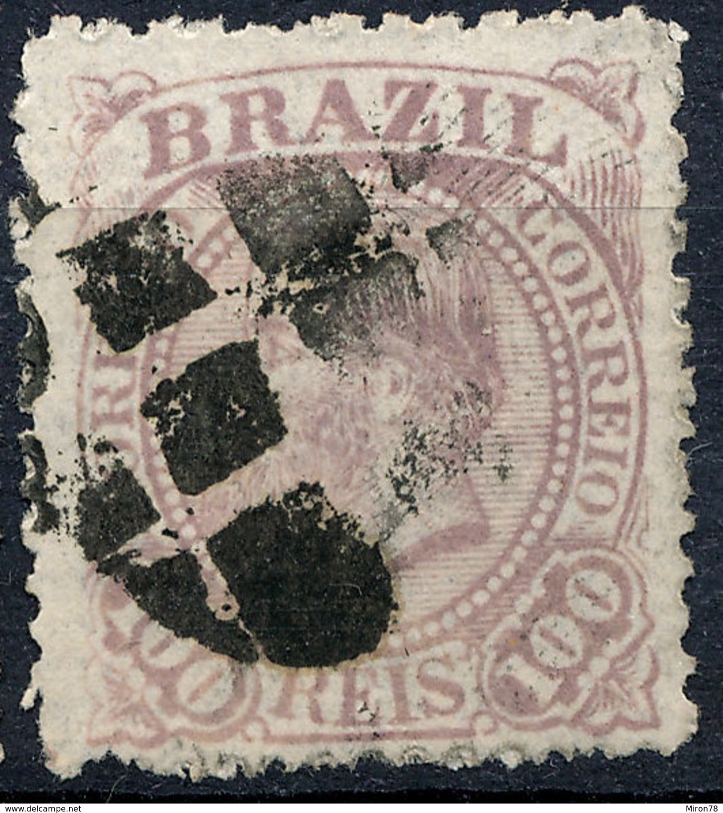 Stamp Brazil 1884 100r Lot#64 - Oblitérés