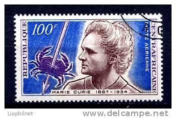 CENTRAFRIQUE 1968, MARIE CURIE, 1 Valeur, Oblitérée / Used. R289 - Zentralafrik. Republik