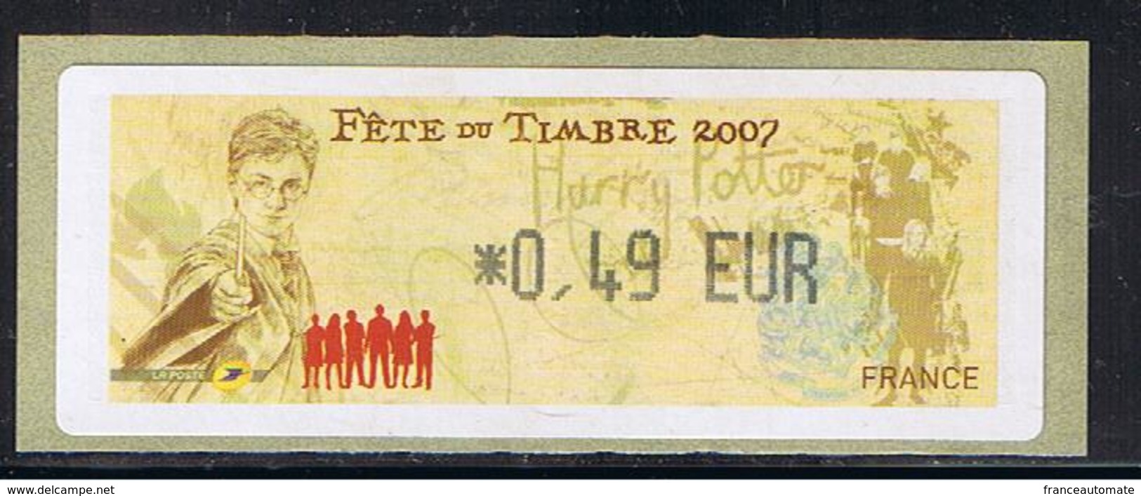 ATM, LISA1, HARRY POTTER, 0.49 EUR, 10 Mars 2007, Papier Thermique, De VALBONNE Sur LISA1. JOURNEE DU TIMBRE. - 1999-2009 Vignettes Illustrées