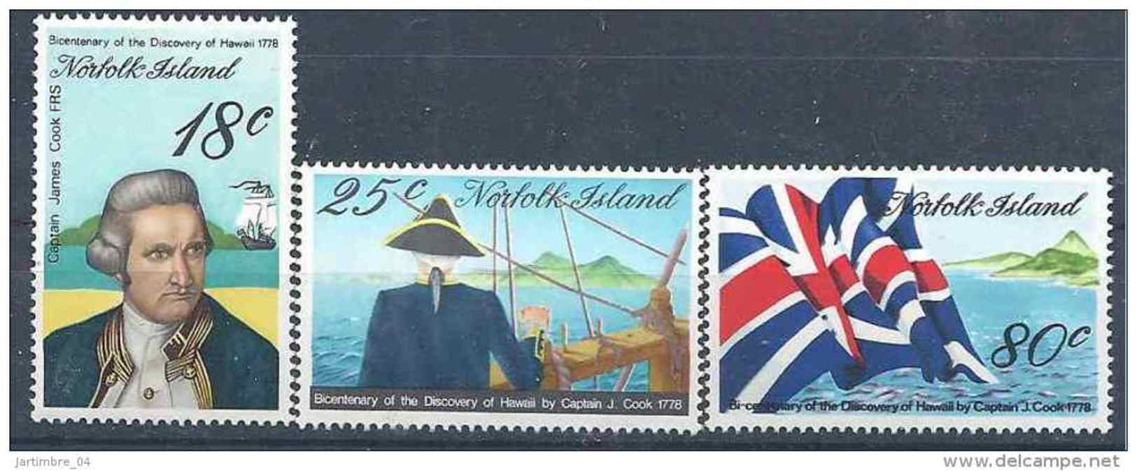 1978 NORFOLK 201-03 ** Navigateur James Cook, Bateau - Altri - Oceania