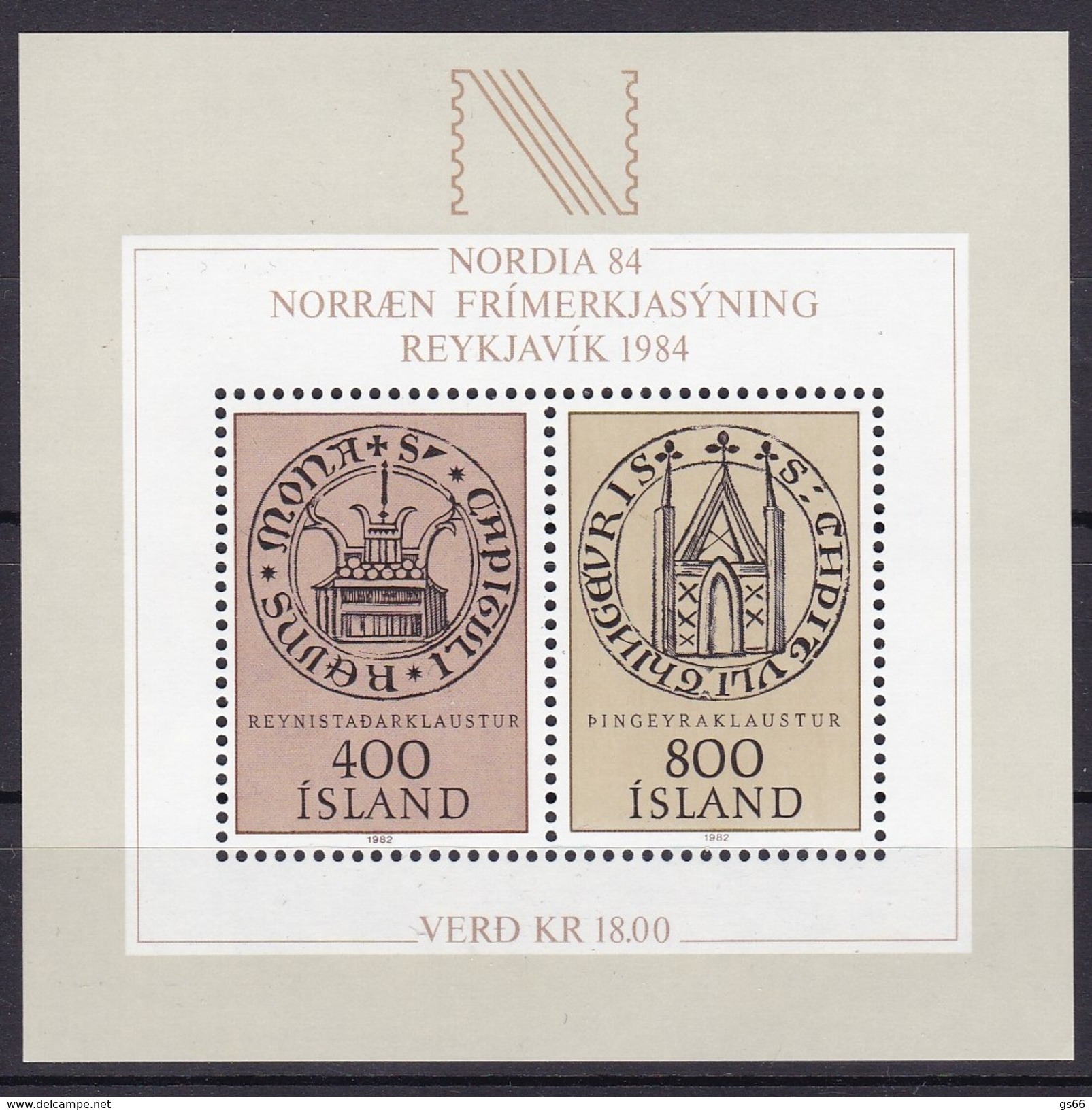 Island, 1982, 588/98 Block 4, NORDIA &rsquo;84, Reykjavik, MNH ** - Blokken & Velletjes