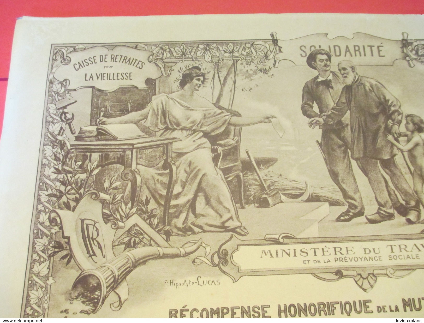 Récompense Honorifique De La Mutualité/Ministére Du Travail Et De La Prévoyance/Gabriel VINET/PARIS/1933        DIP134 - Diploma's En Schoolrapporten