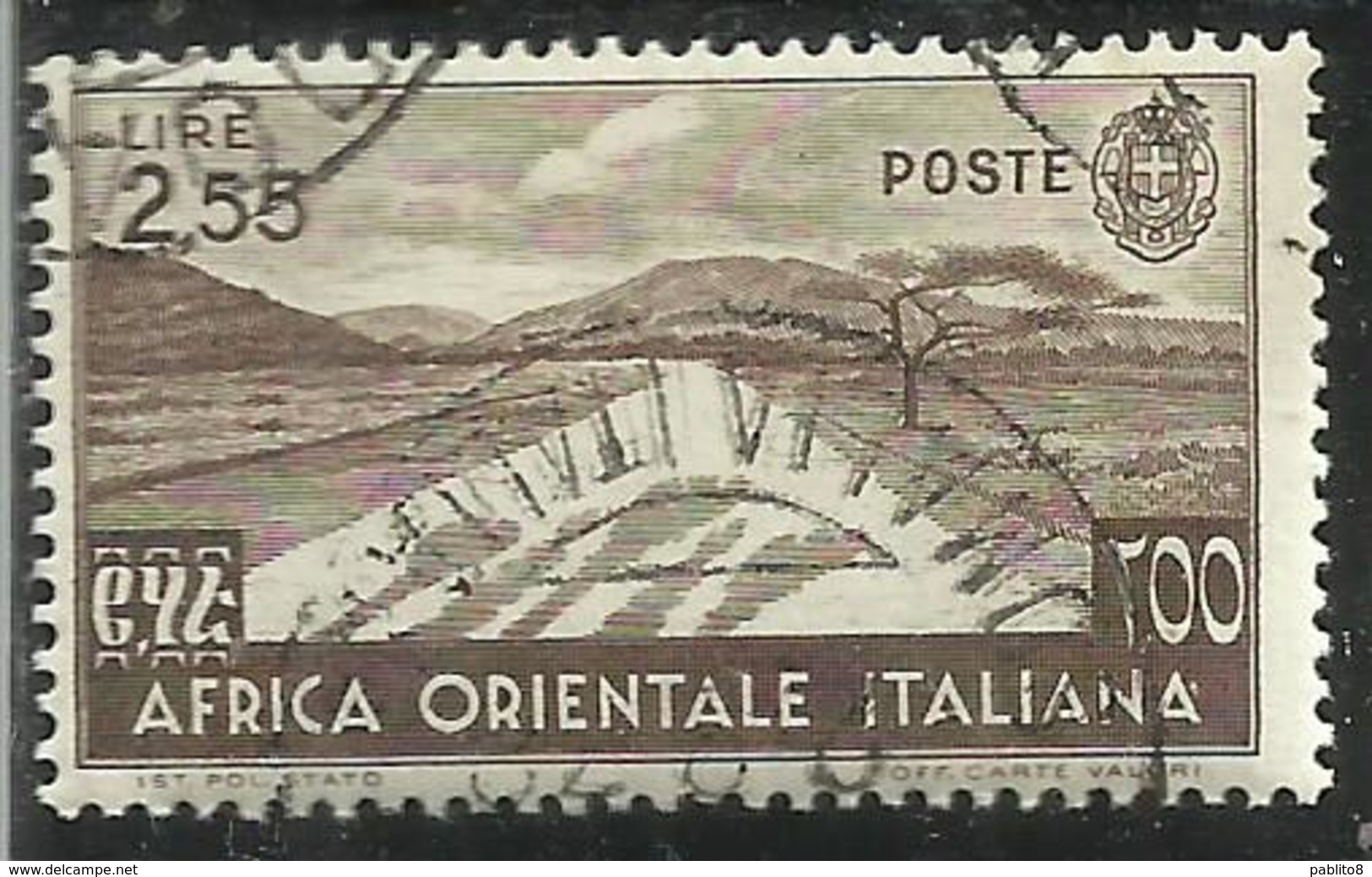 AFRICA ORIENTALE ITALIANA EASTERN ITALIAN AOI 1938 SOGGETTI VARI LIRE 2,55 USATO USED OBLITERE´ - Italian Eastern Africa