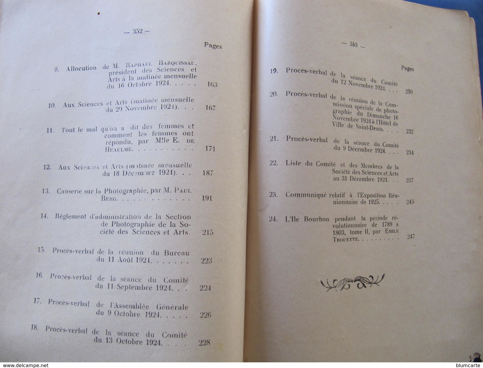 ILE DE LA REUNION - BULLETIN SOCIETE DES SCIENCES ET ARTS DE LA REUNION - 2° Semestre 1924 - Sciences