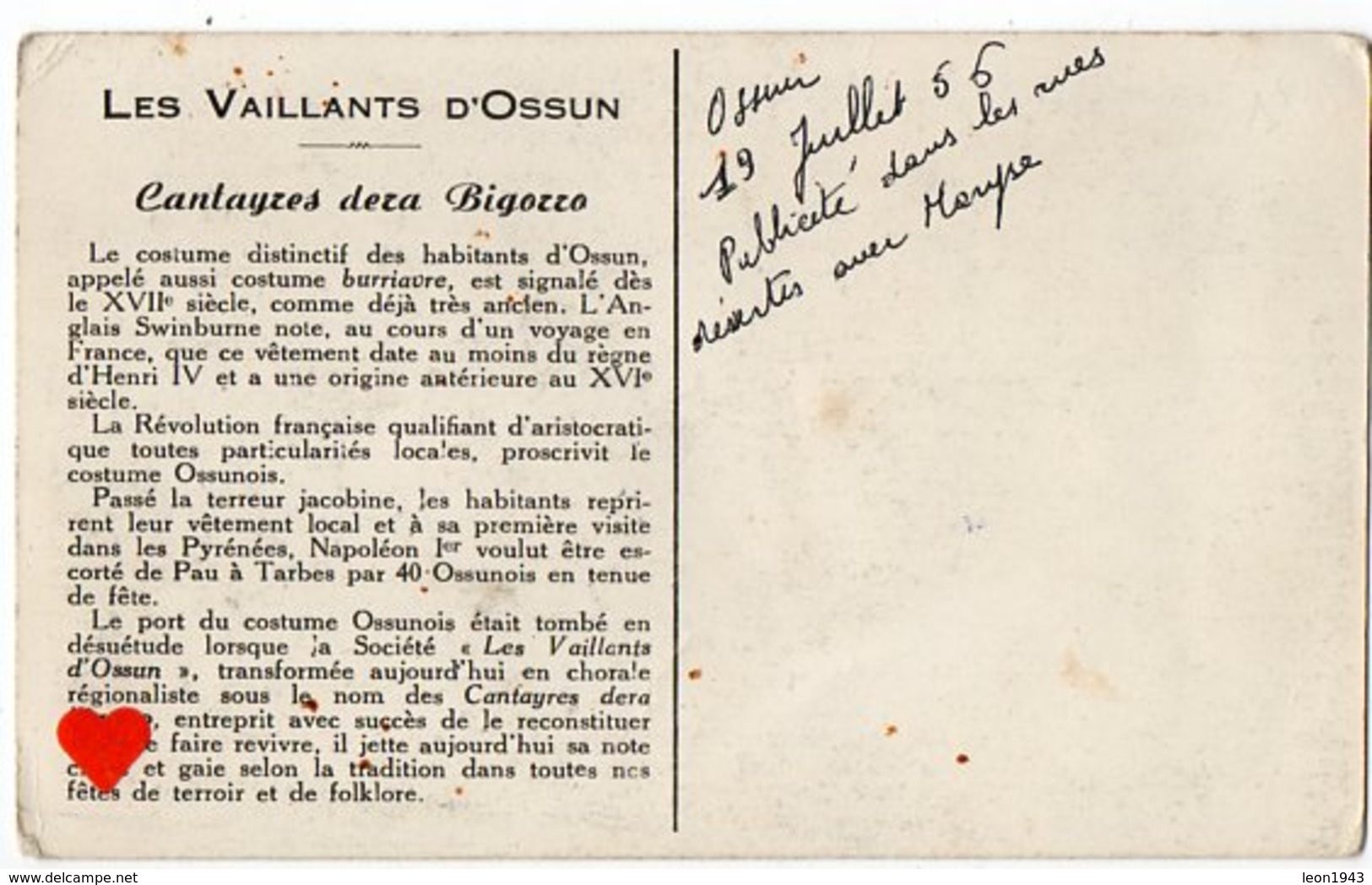 13946-LE-65-LES VAILLANTS D'OSSUN-Cantayres Dera Bigorro----------animée-musiciens - Ossun