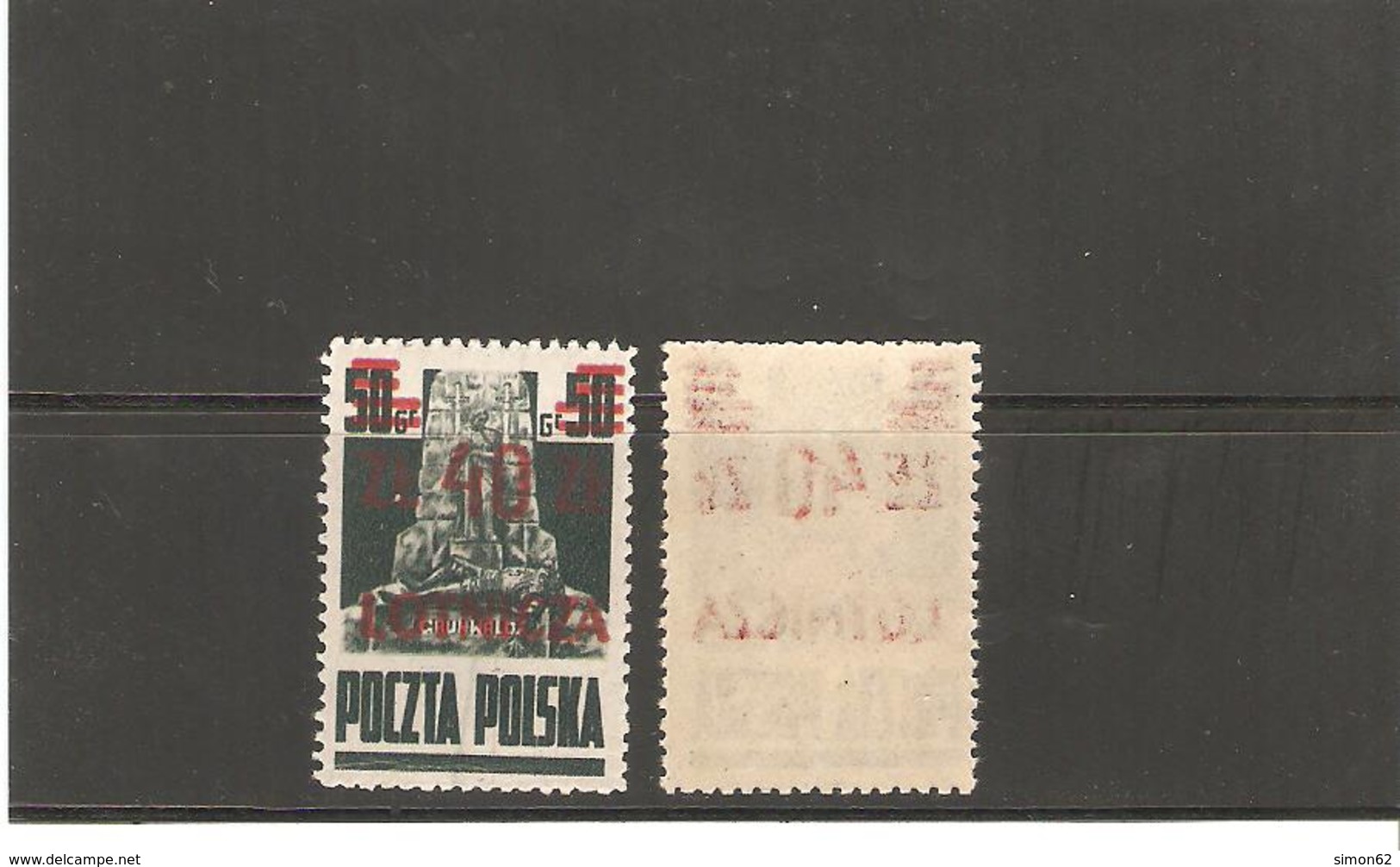 POLOGNE POSTE AERIENNE    N°16  ** MNH LUXE AVEC VARIETE SURCHARGE AU VERSO - Unused Stamps