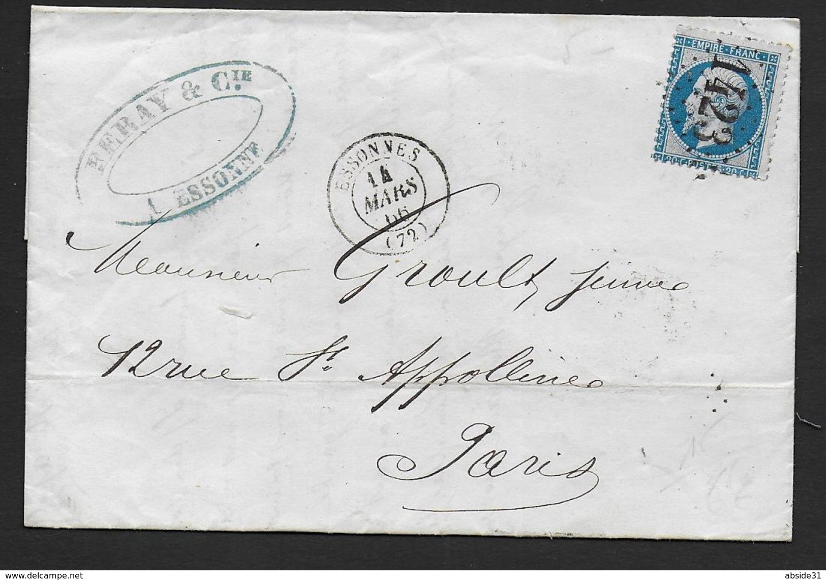 Seine Et Oise -   G.C.  1423  Et Cachet Type 15  ESSONNES - 1849-1876: Période Classique