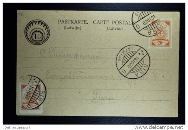 Letland / Latvia Postcard PASTKARTE 1920 Riga To Pura - Lettland