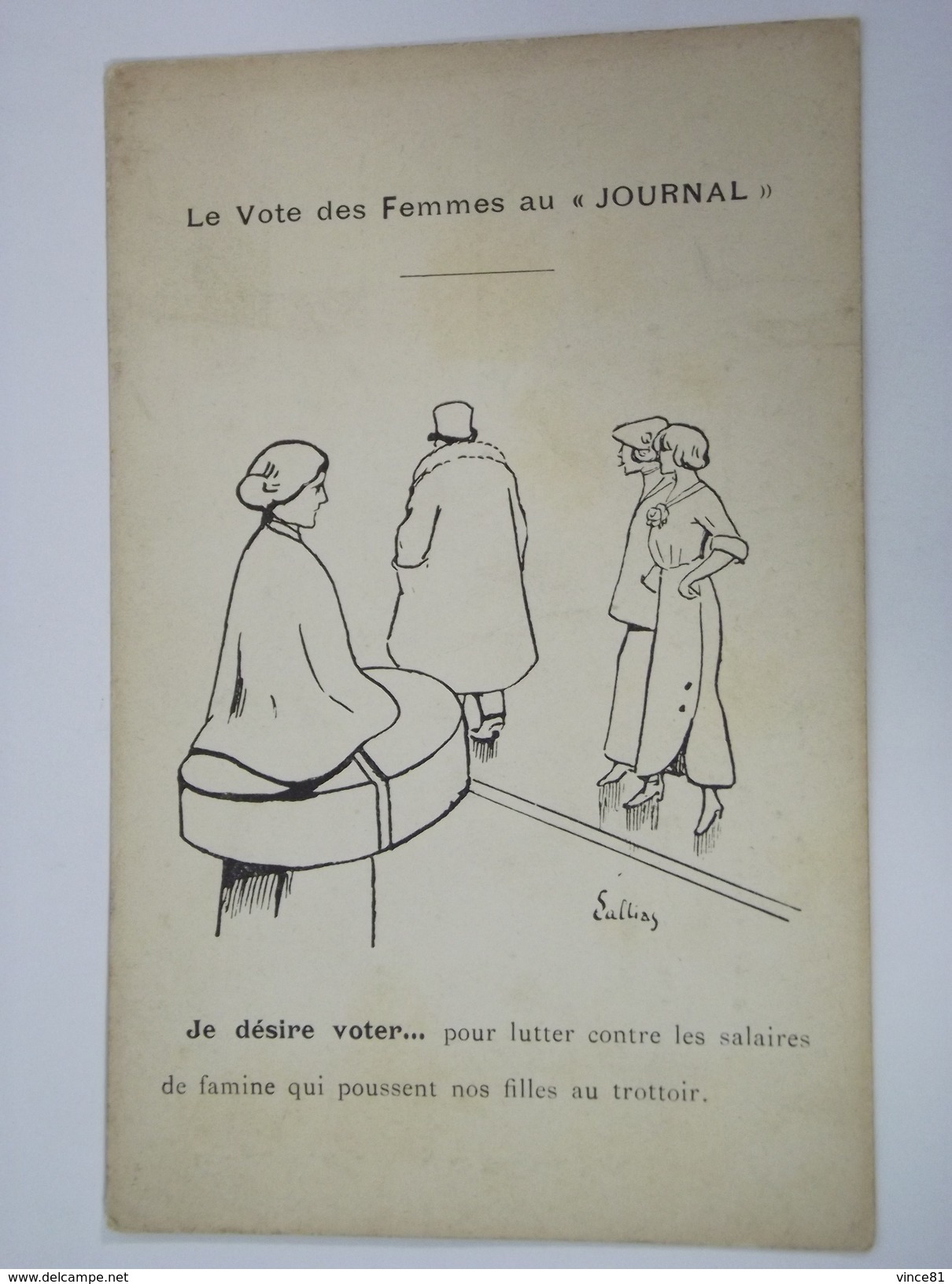 RARE CPA - ILLUSTRATEUR SIGNÉ - LE VOTE DES FEMMES AU "JOURNAL" - JE DÉSIRE VOTER... - FÉMINISME - SUFFRAGETTES -  R1025 - Other & Unclassified