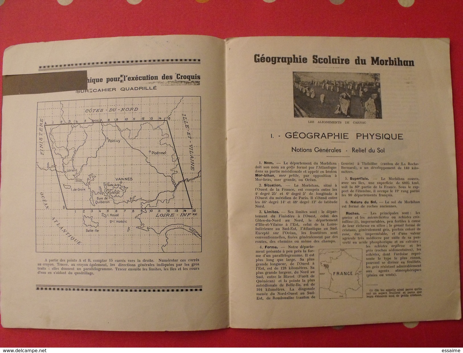 Géographie Du Département Du Morbihan. Corgne Pontivy. Bretagne. 1922. Lorient Goaziou - Bretagne