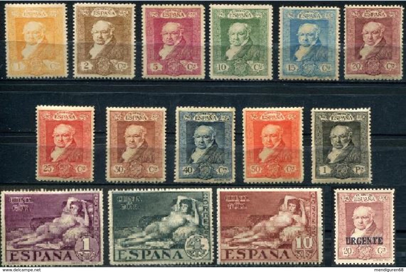 ESPAGNE SPANIEN SPAGNA SPAIN ESPAÑA 1930 GOYA SET MNH ED 499-516 YV 412-28+TLE8 MI 467A-81A SG 548-69+E570 SC 386-402+E7 - Unused Stamps