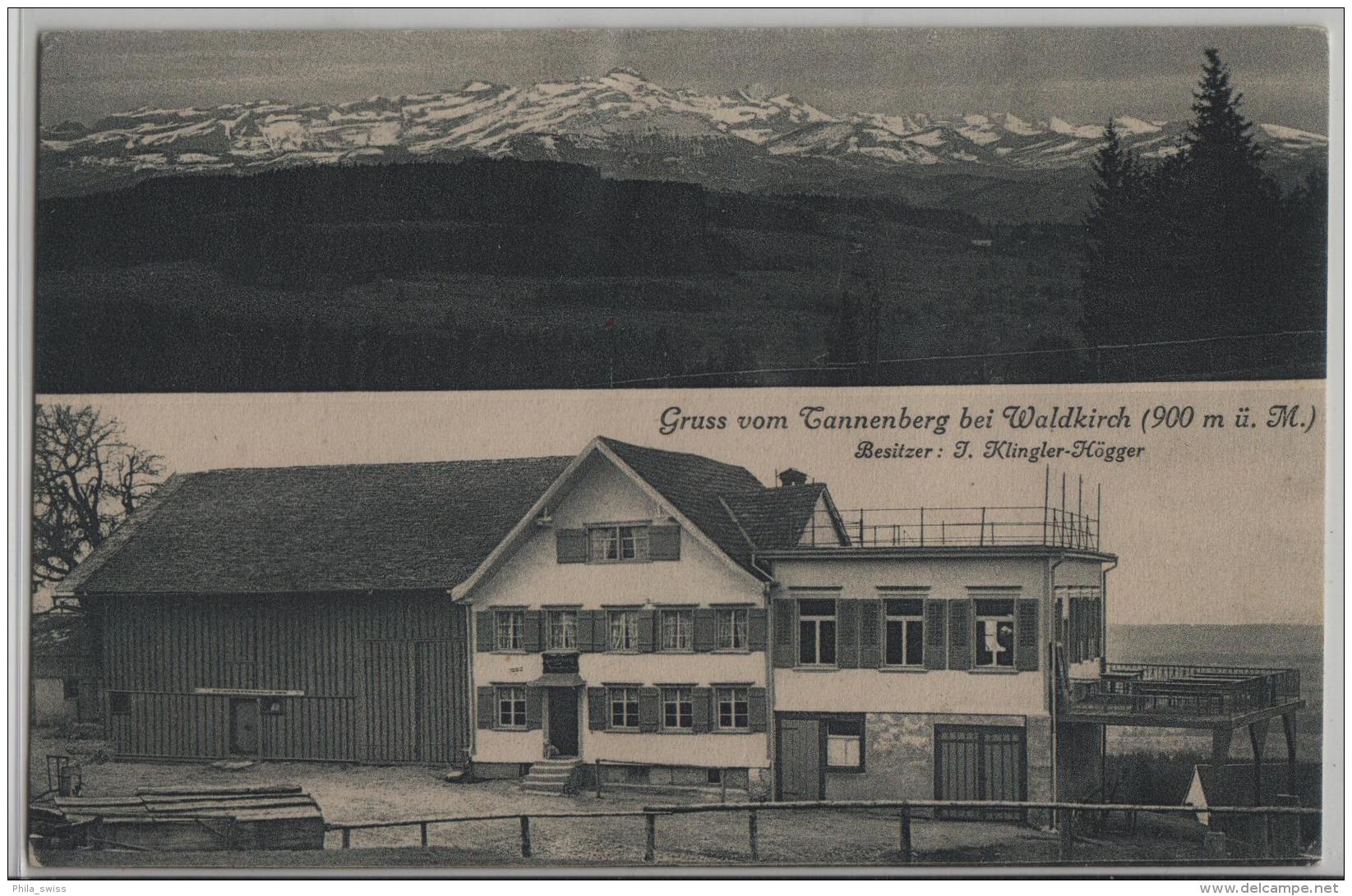 Gruss Vom Tannenberg Bei Waldkirch (900 M) Besitzer: J. Klingler-Högger - Photo: C. Baur - Waldkirch