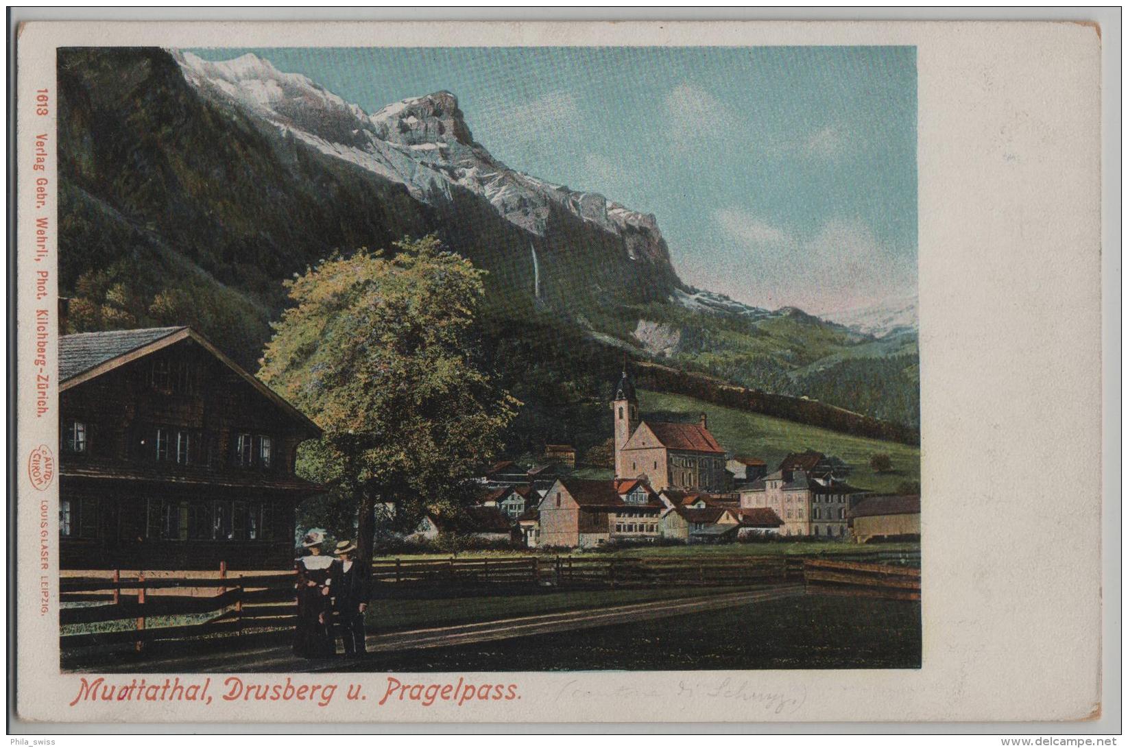 Muotathal, Drusberg Und Pragelpass - Animee Belebt - Photo: Wehrli No. 1613 - Muotathal