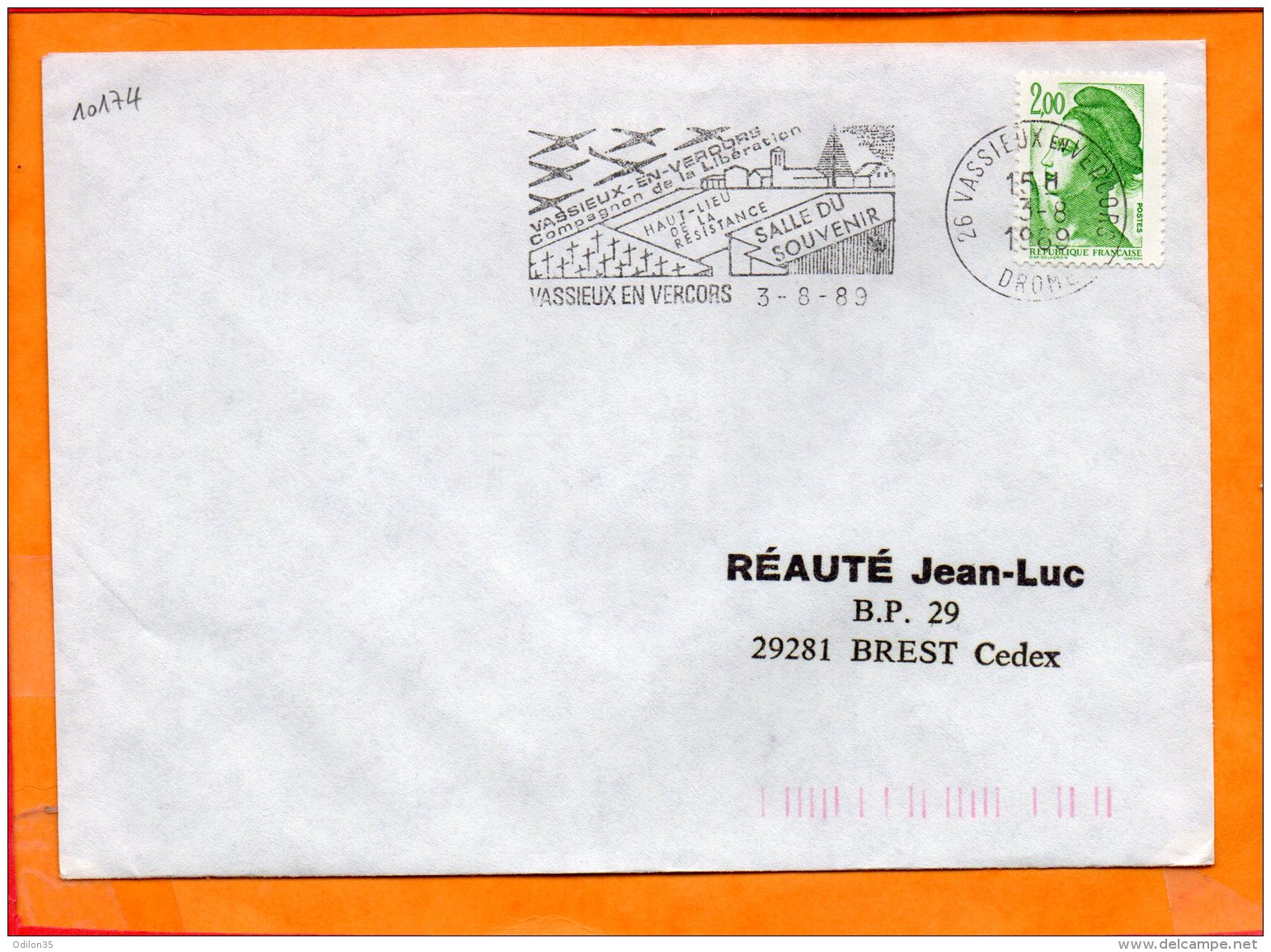 DROME, Vassieux En Vercors, Flamme SCOTEM N° 10174, Compagnon De La Libération Salle Du Souvenir - Mechanical Postmarks (Advertisement)