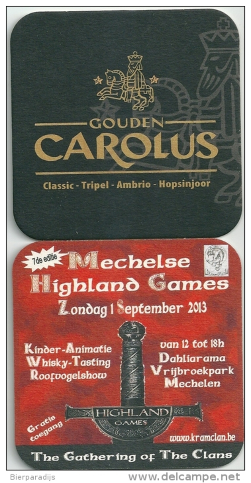 Gouden Carolus  - Het Anker -  Highland Games   2013  -Mechelen - Beer Mats