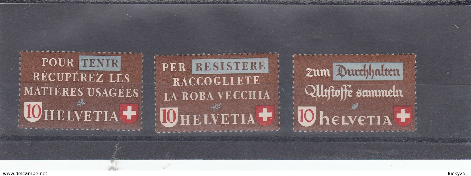 Suisse - Neufs** - Propagande Récupération - Année 1942 - Y.T. 375/377 - Ungebraucht