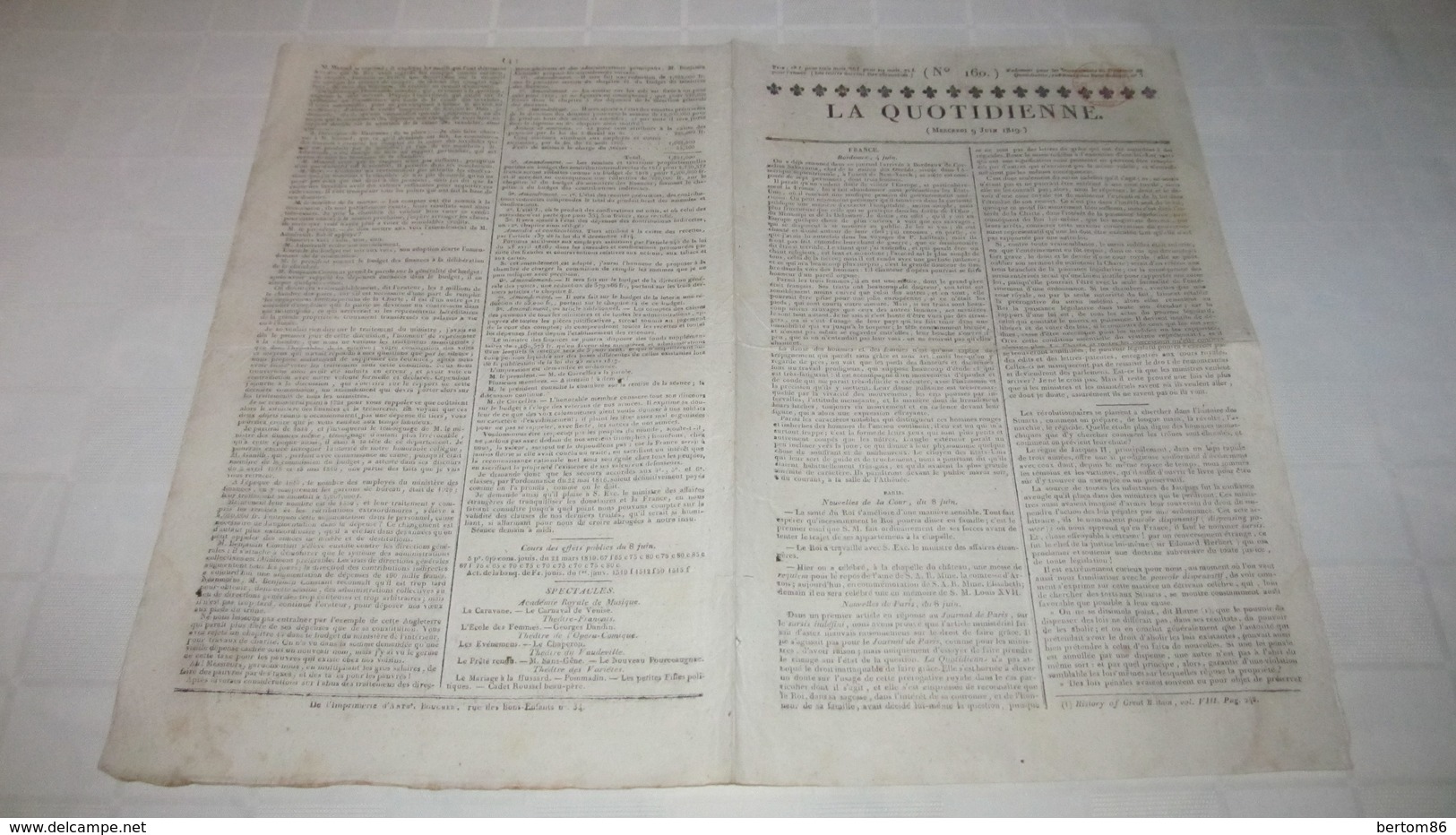 INDIENS ONNEIOUTS / ONEIDA A BORDEAUX - CORNELIUS SAKAYONTA - NATION IROQUOISE - 1819 ( LA QUOTIDIENNE.) - 1800 - 1849