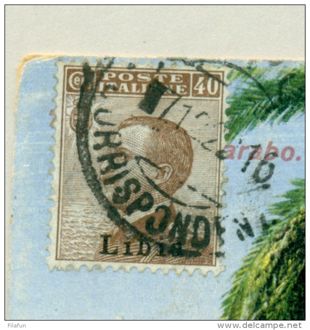 Italia / Libia - 1916 - Libia Overprint On 40c Stamp On Front Of Postcard - Libië