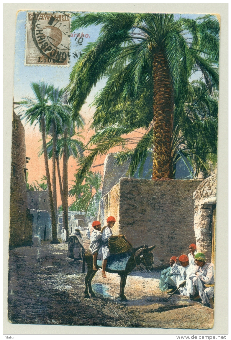 Italia / Libia - 1916 - Libia Overprint On 40c Stamp On Front Of Postcard - Libië